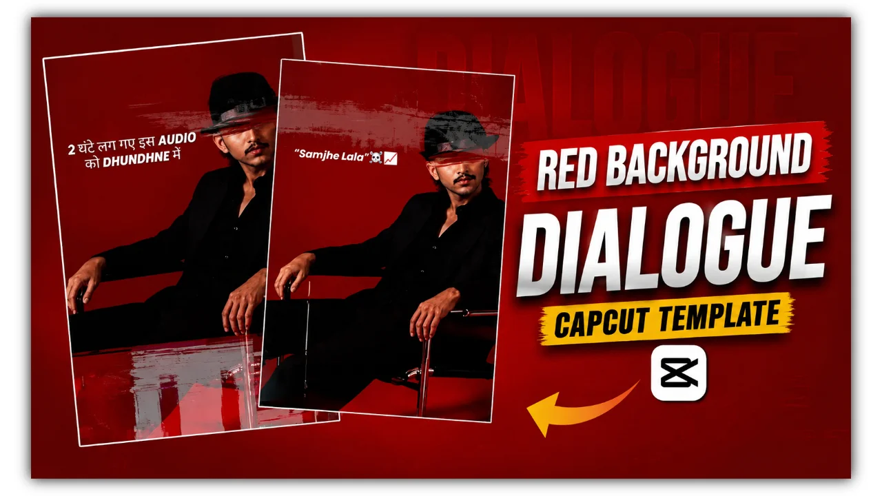 Red Background Dialogue CapCut Template 2026 (Cap0025)